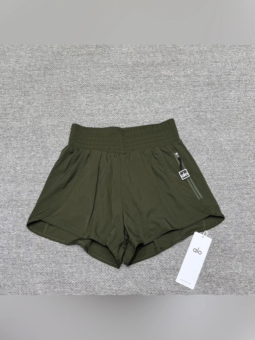 ALO Yoga Olive Green Athletic Shorts